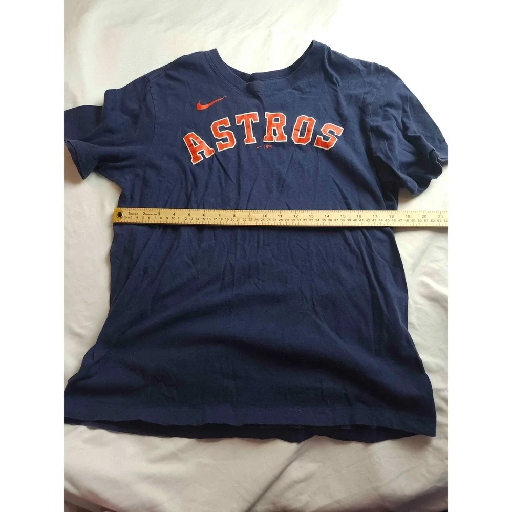 Nike Houston Astros Wordmark Shirt Mens‎ Medium Navy Blue Short Sleeve Swoosh
